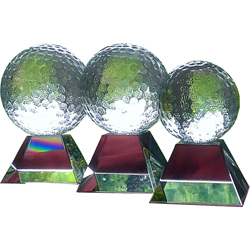 Large Crystal Golf Ball Trophy